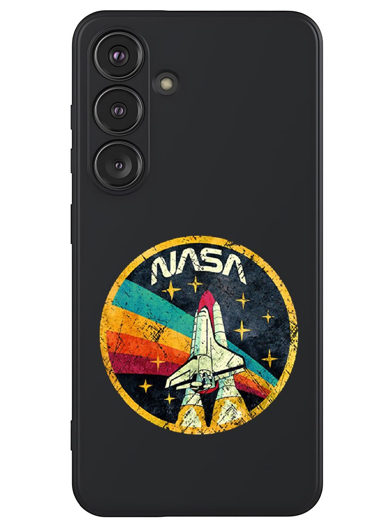 Theodor Protective Slim Fit Case Liquid Silicone Cover with Full Body Protection Anti-Scratch Shockproof Case For Samsung Galaxy S25 (Black) - Nasa 2  - Image 1