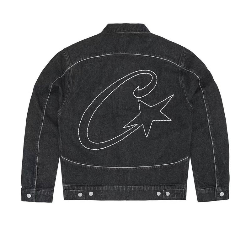 Trendy Brand Alcatraz Star Embroidery Washed Jeans Jacket Suit Men And Women American High Street Jacket - Image 1