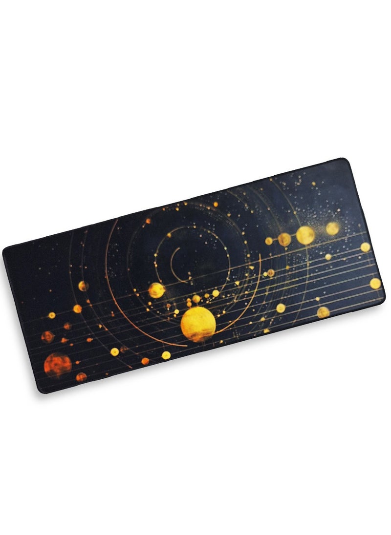 Lycander - Large Gaming Mouse Pad, Space and planets , Extended Desk Mat, Large Desk Pad for Computer Keyboard, Mouse Pad with Stitched Edges, (70cm x 30cm x 2mm) Waterproof Desk Pad for Office and Home - Image 1