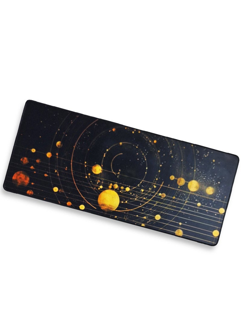 Lycander - Large Gaming Mouse Pad, Space and planets , Extended Desk Mat, Large Desk Pad for Computer Keyboard, Mouse Pad with Stitched Edges, (70cm x 30cm x 2mm) Waterproof Desk Pad for Office and Home - Image 1