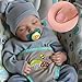 JIZHI Lifelike Reborn Baby Dolls 17 Inch Realistic Newborn Baby Doll Real Life Realistic Baby Dolls Poseable Body Sleeping Baby Boy with Feeding Kit for Children 3 - Image 2