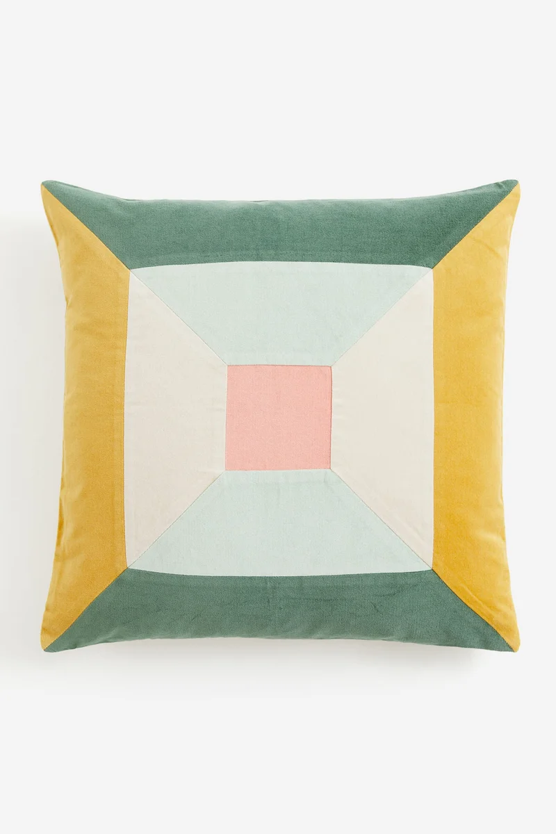 اتش اند ام Patchwork Velvet Cushion Cover