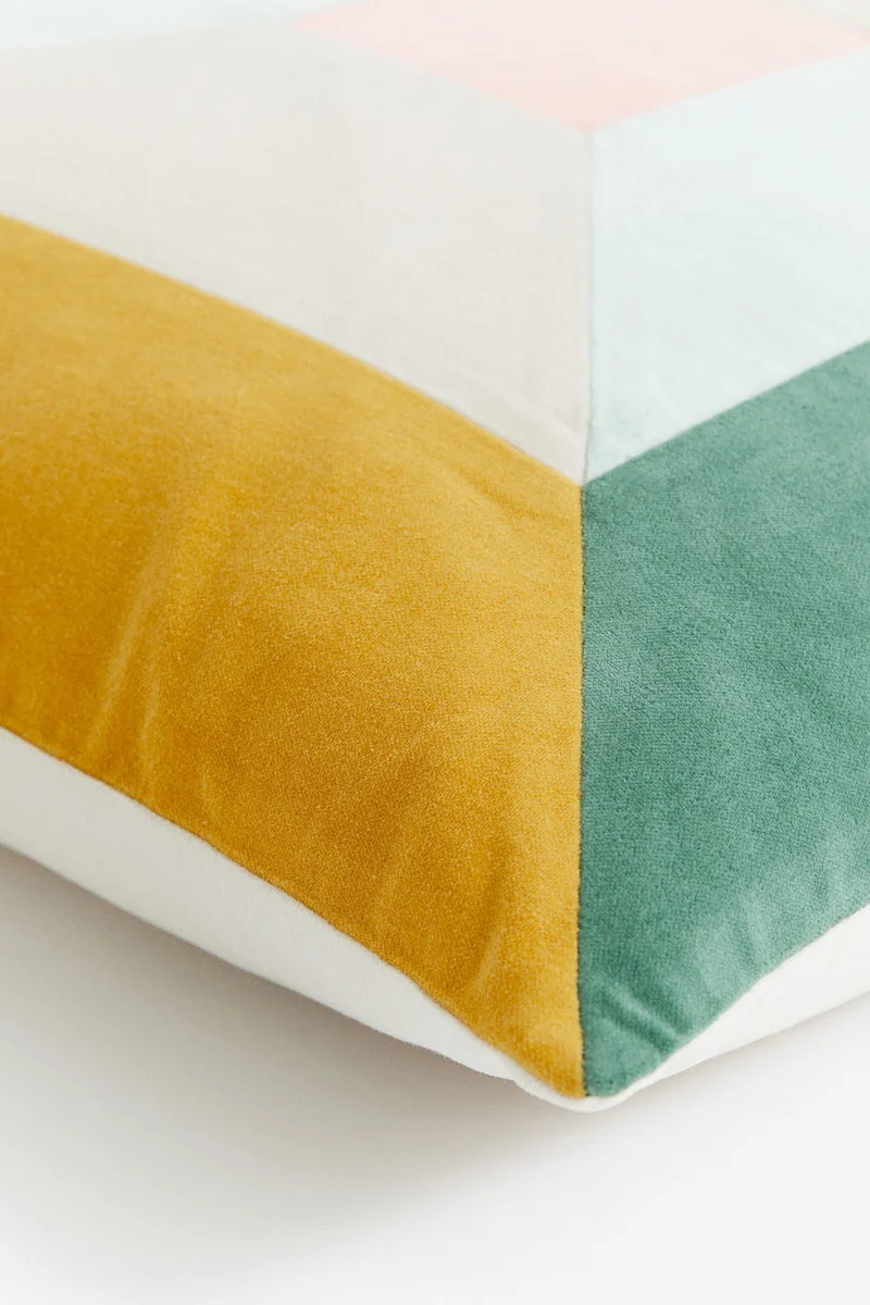 اتش اند ام Patchwork Velvet Cushion Cover