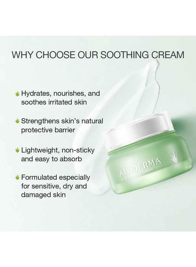 الوديرما كريم الوجه المهدئ مصنوع من 75% كريم مهدئ للوجه من الصبار العضوي مع السكوالان وفيتامين E للبشرة الجافة والحساسة يقلل الاحمرار، ويساعد على حماية البشرة التالفة، 50 جم/1.76 أونصة - Image 3