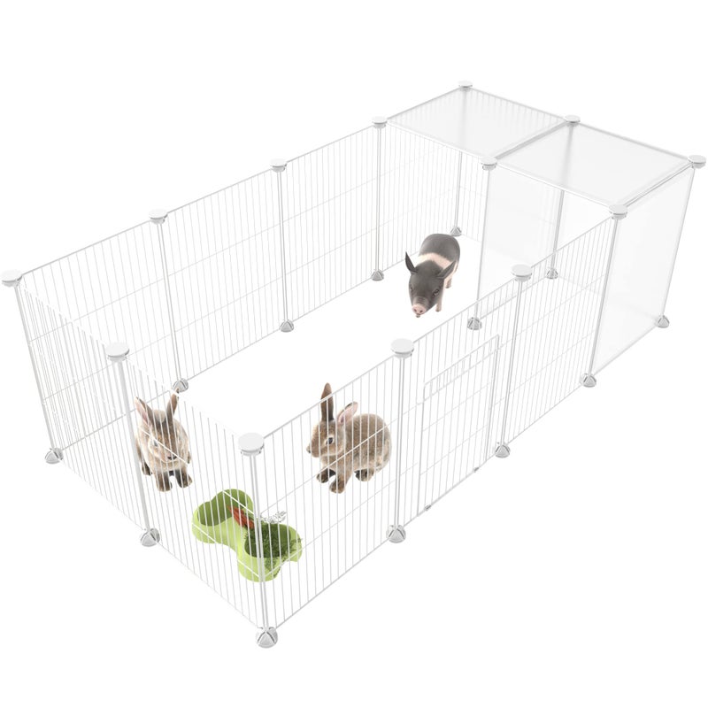 HOMIDEC Pet Playpen,Small Animals Cage DIY Wire Yard Fence with Door for Indoor/Outdoor Use,Portable for Puppies,Kitties,Bunny,Turtle 48" x 24" x 16" - Image 1