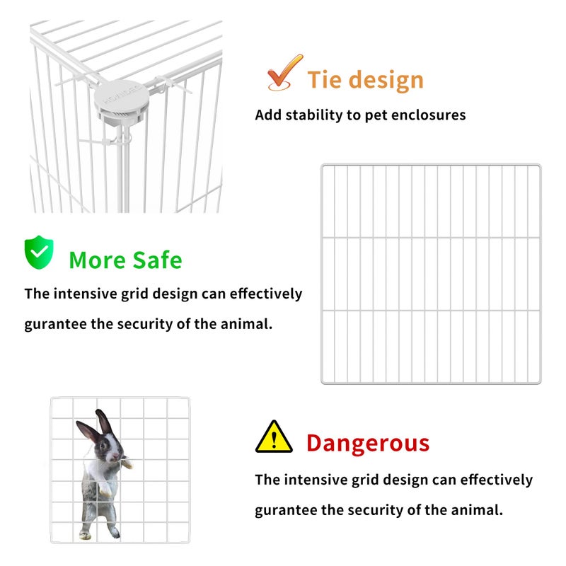 HOMIDEC Pet Playpen,Small Animals Cage DIY Wire Yard Fence with Door for Indoor/Outdoor Use,Portable for Puppies,Kitties,Bunny,Turtle 48" x 24" x 16" - Image 3