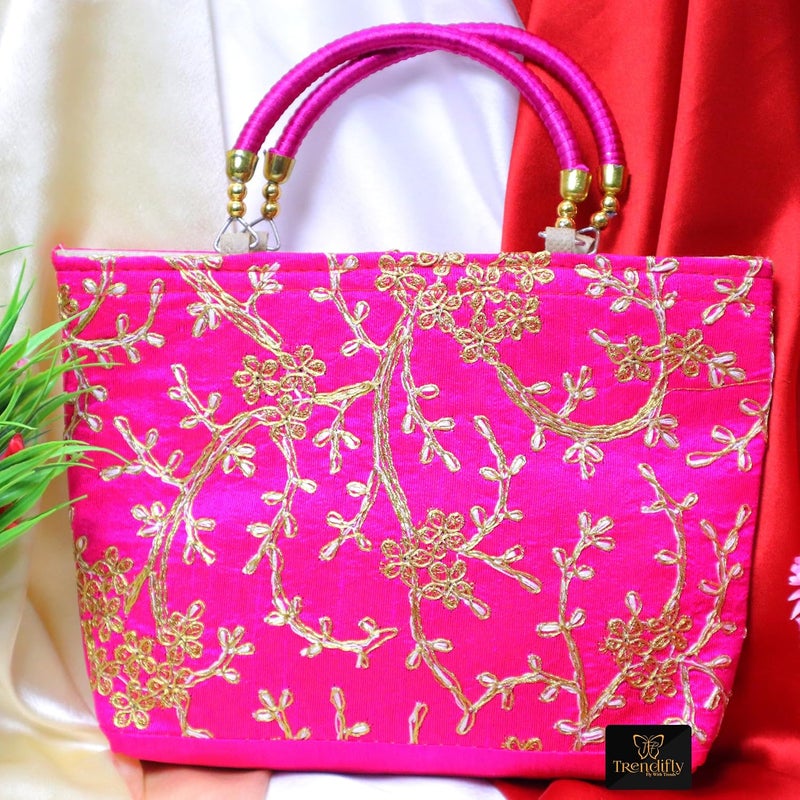 Trendifly Traditional Embroidery Potli Purse Bag Wedding Return Gift Batwa for Women Girls Guest Shagun Baby Shower wholesale pooja handicraft gifting handbag - Image 3