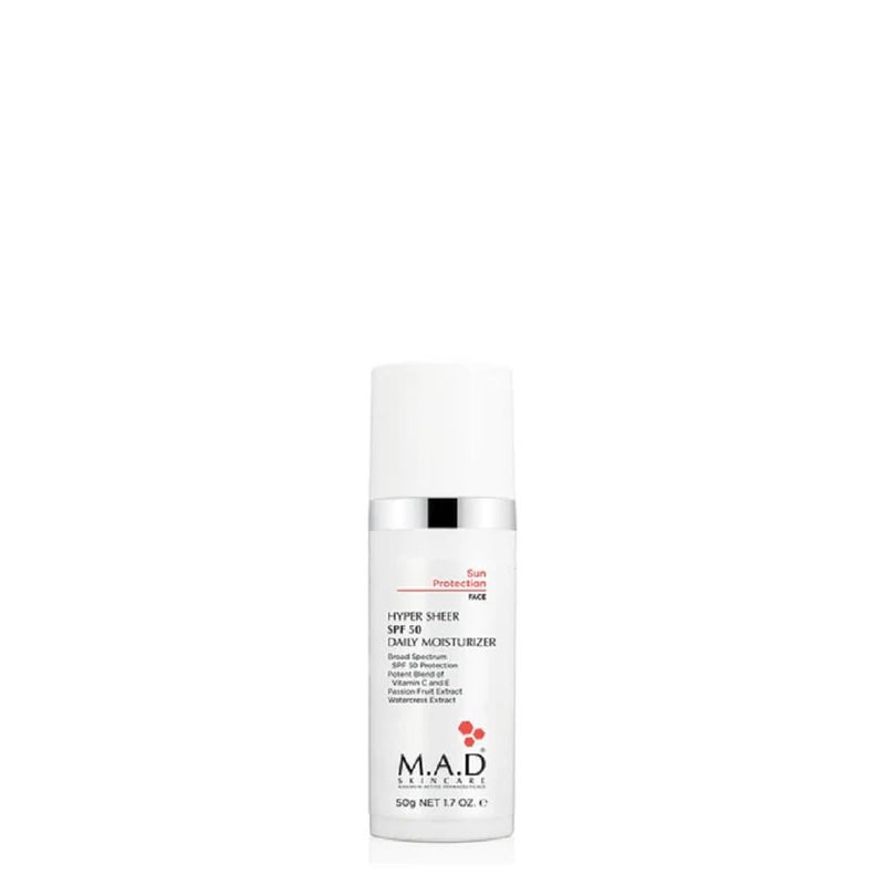 M.A.D Skincare مرطب يومي M.A.D للعناية بالبشرة مع واقي شمس فائق الشفافية SPF 50 بحجم 1.7 أونصة - Image 1