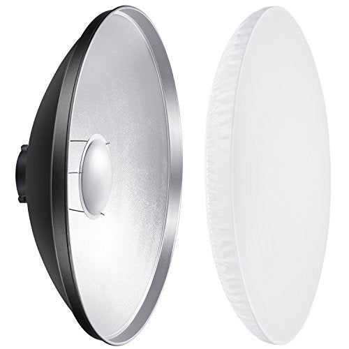Neewer Neewer 16 inches/41 Centimeters Aluminum Standard Reflector Beauty Dish with White Diffuser Sock for Bowens Mount - Image 1