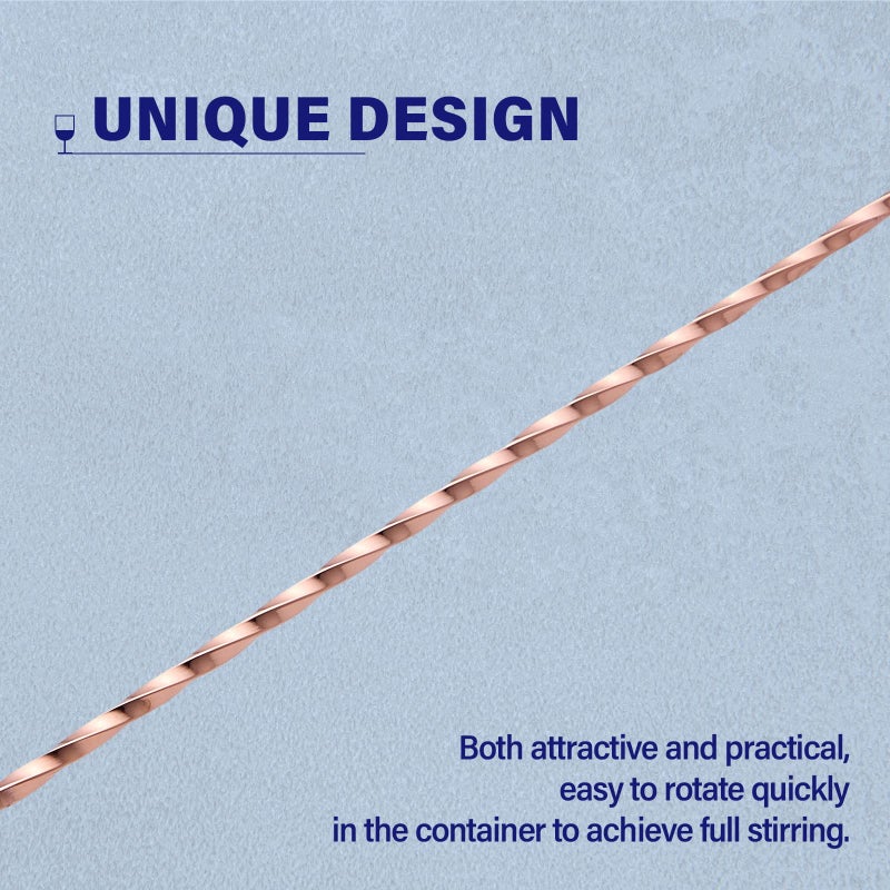 Briout 2 Pcs 12 Inches Bar Spoon  Long Handle Mixing Stirrers For Drink  Briout Stainless Steel Bar Cocktail Shaker Spoon  Rose Gold - Image 4