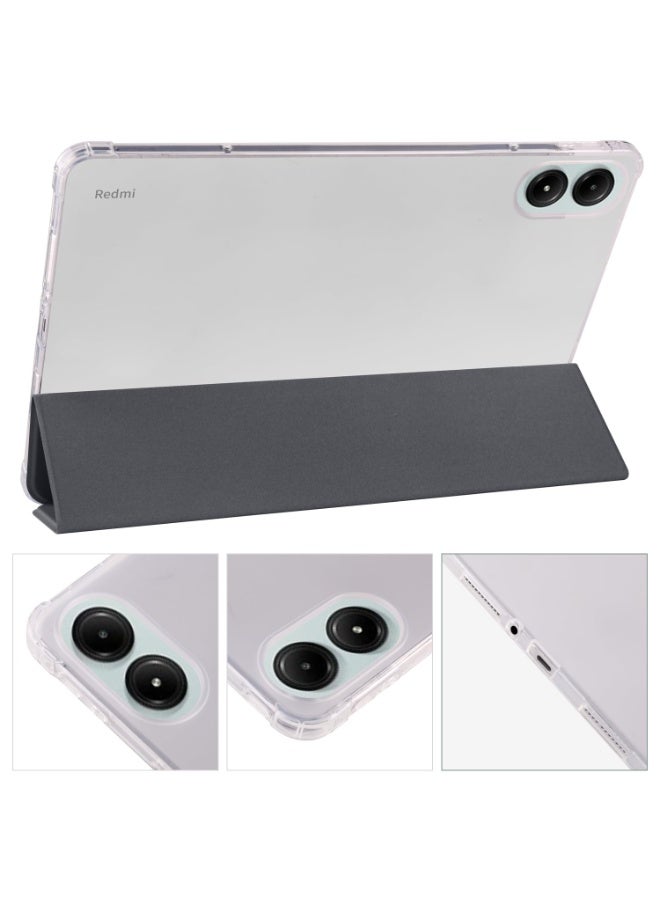 eGreen99 for [Redmi Pad Pro 12.1-Inch / Pad 2 Pro 12.1-Inch] [Xiaomi POCO Pad 12.1-Inch] Case Cover,Transparent Airbag For Anti Drop, Tablet Protective Cover, Triple Fold Multi Angle Design, Automatic Wake-up/sleep, Soft Leather,Black - Image 3