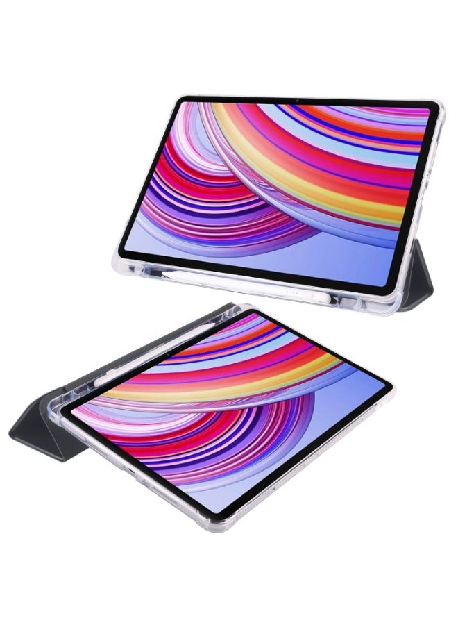 eGreen99 for [Redmi Pad Pro 12.1-Inch / Pad 2 Pro 12.1-Inch] [Xiaomi POCO Pad 12.1-Inch] Case Cover,Transparent Airbag For Anti Drop, Tablet Protective Cover, Triple Fold Multi Angle Design, Automatic Wake-up/sleep, Soft Leather,Black - Image 5