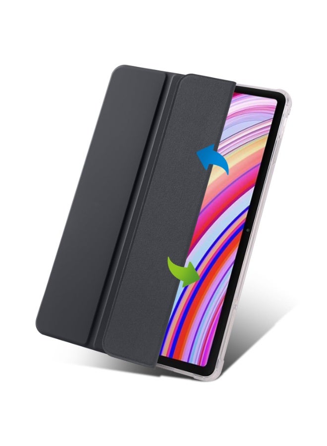 eGreen99 for [Redmi Pad Pro 12.1-Inch / Pad 2 Pro 12.1-Inch] [Xiaomi POCO Pad 12.1-Inch] Case Cover,Transparent Airbag For Anti Drop, Tablet Protective Cover, Triple Fold Multi Angle Design, Automatic Wake-up/sleep, Soft Leather,Black - Image 2