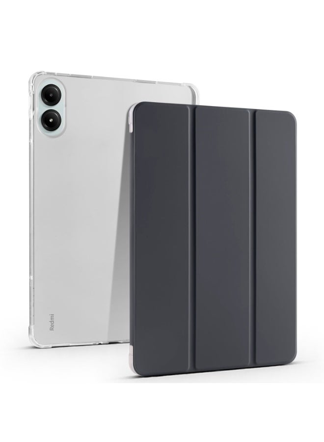 eGreen99 for [Redmi Pad Pro 12.1-Inch / Pad 2 Pro 12.1-Inch] [Xiaomi POCO Pad 12.1-Inch] Case Cover,Transparent Airbag For Anti Drop, Tablet Protective Cover, Triple Fold Multi Angle Design, Automatic Wake-up/sleep, Soft Leather,Black - Image 1