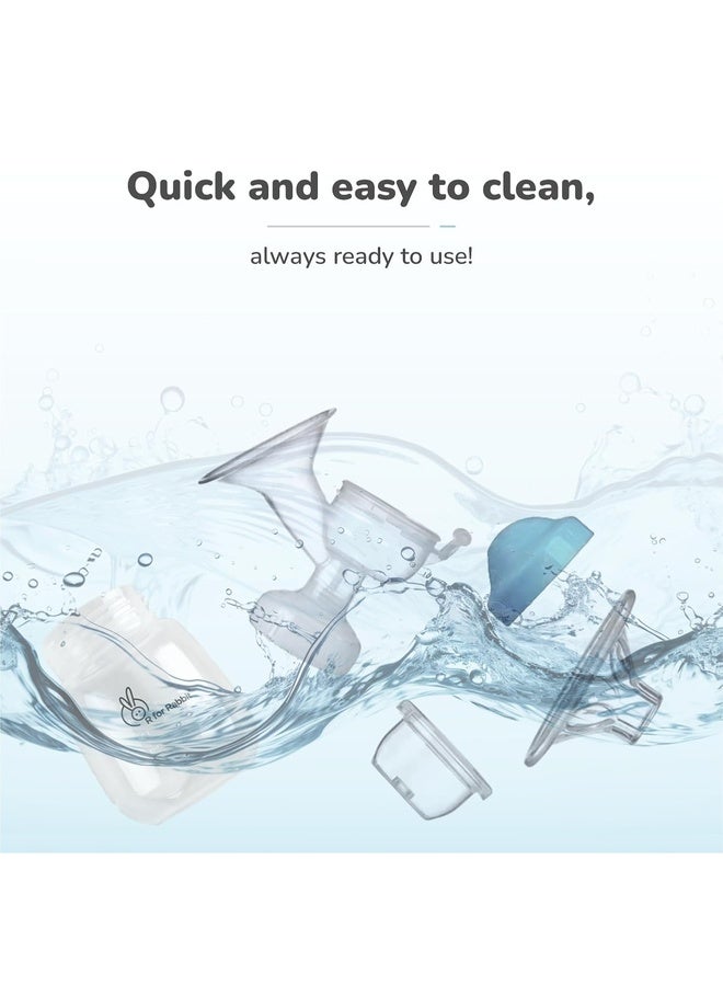 R for Rabbit مضخة الثدي اليدوية الأولى المريحة للأمهات مع 2 مستوى لضبط الشفط، وسادة سيليكا ناعمة ولطيفة، تصميم مضغوط مضاد للتدفق العكسي، خالية من BPA (أزرق سماوي) - Image 4