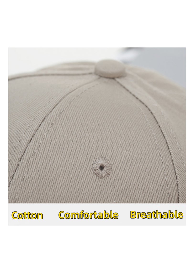 NOVOLAN NOVOLAN Baseball Cap Duckbill Cap Sun Hat Peaked Cap Sun Visor Solid Color Cotton Men & Women Cap Shade Baseball Outdoor, Adjustable Copper Buckle Head Size Flattering 54-62cm 18 Color (beige)  - Image 5
