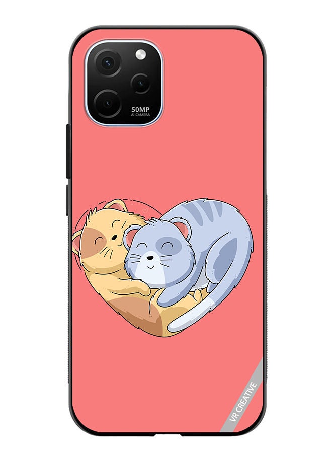 VR CREATIVE Protective Case Cover For Huawei Enjoy 50z Klover Cat Design Multicolour - Image 1