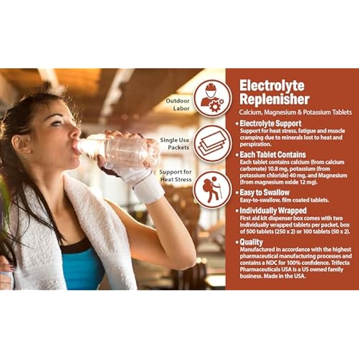 Globe Electrolyte Replacement Tablets for Rehydration, Exercise Recovery, Youth & Adult Athletes, Hiking, Camping, & Sports Recovery and More... 50 Packets of 2 Tablets Each, 100 Count - Image 5