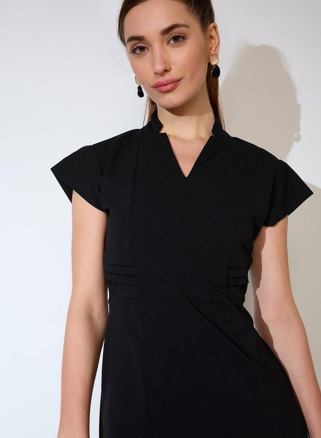 globus Women Black V-Neck Sheath Midi Dress - Image 5