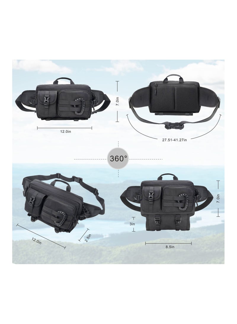 SYOSI Waist Bag, Multi Pockets Shoulder Crossbody Bag Sling Chest Bag For Men Women Lightweight Satchel Bag With Adjustable Strap For Sports Outdoor Hiking Cycling Travel Camping  - Image 4