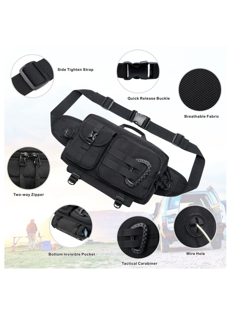 SYOSI Waist Bag, Multi Pockets Shoulder Crossbody Bag Sling Chest Bag For Men Women Lightweight Satchel Bag With Adjustable Strap For Sports Outdoor Hiking Cycling Travel Camping  - Image 5