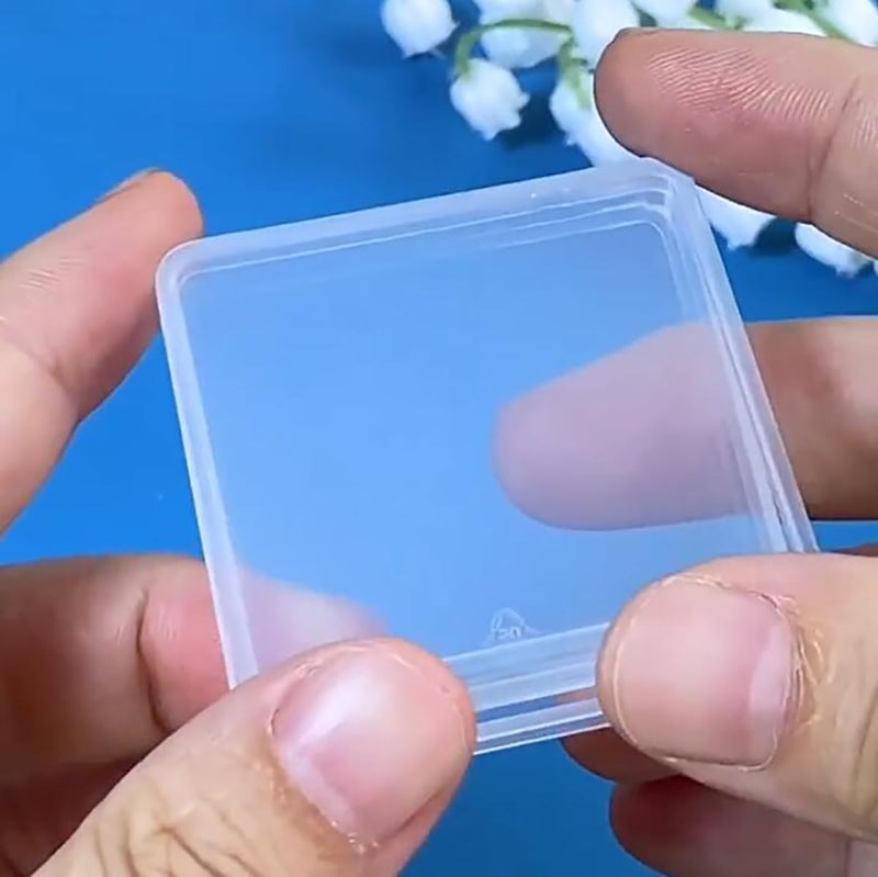 Farmer Mani 12 Pieces Square Empty Mini Clear Plastic Storage Containers (1.85 x 1.85 x 0.32 inch) with Lids for Tiny Items and Other Craft Projects - Image 4