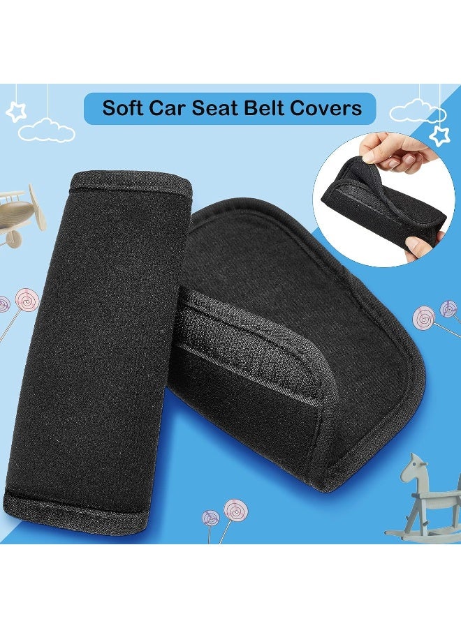 Riakrum 4 Pieces Baby Car Seat Belt Covers Soft Car Seat Straps Shoulder Pads for Kid Infant Stroller Strap Covers Seat Safety Belt Cushion Pads for Boy and Girl, Black - Image 4