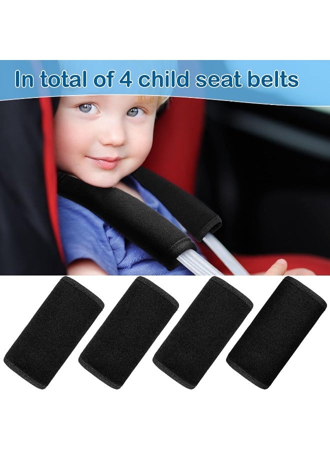 Riakrum 4 Pieces Baby Car Seat Belt Covers Soft Car Seat Straps Shoulder Pads for Kid Infant Stroller Strap Covers Seat Safety Belt Cushion Pads for Boy and Girl, Black - Image 5