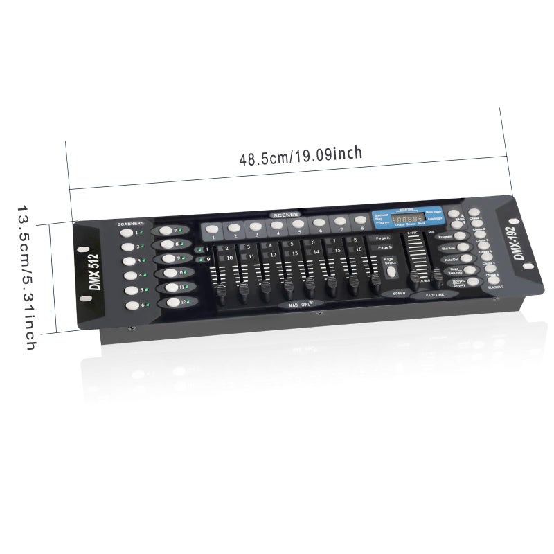 MADOWL DMX Controller for dj Lights Dmx512 Light Controllers 192 Channel DMX Board with Cables 2m/6.6 ft Dmx-512 Lighting Console for Control Stage Light - Image 4