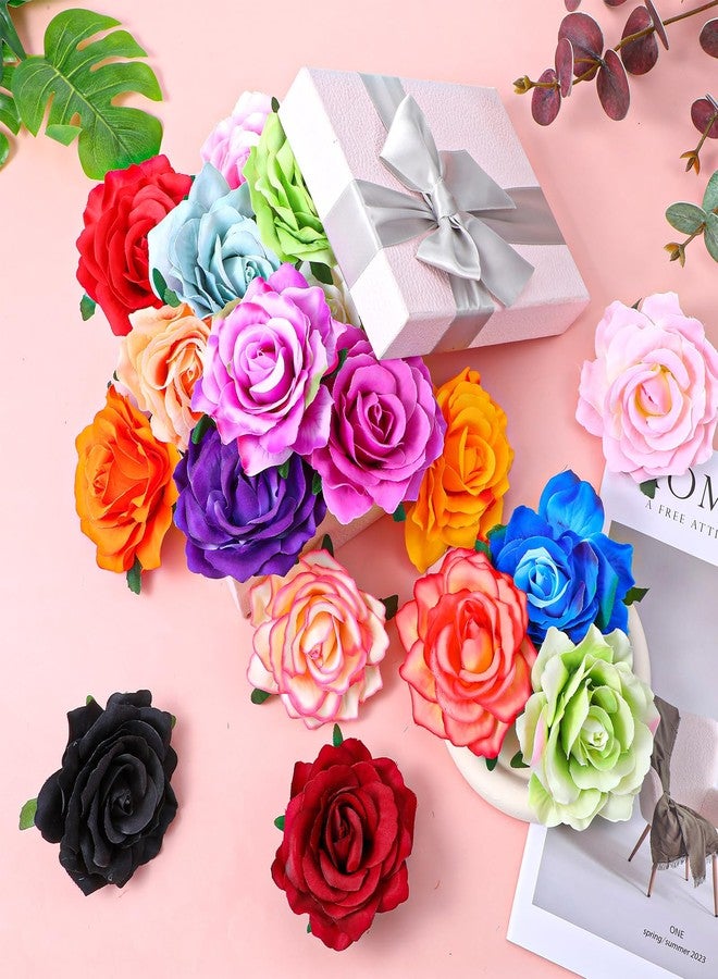 Kifmurase 30PCS Fabric Rose Flower Hair Claw, 3.9'' Large Floral Hairpin Brooch for Women Girls, Mexican Flowers Hairpin Barrettes for Prom Party Wedding Bridal Hair Pins Accessories - Image 5