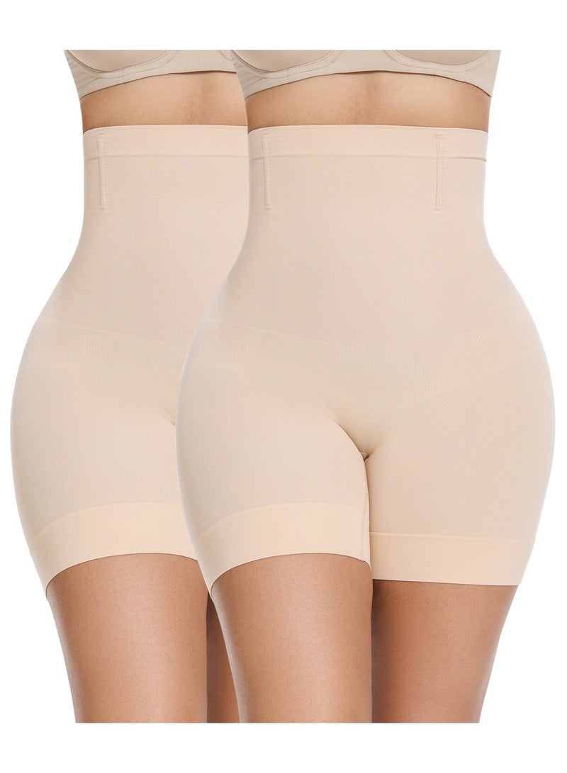 YUVFEHY Women's nude-colored 2-piece set of shapewear, seamless anti-friction shorts, cycling shorts, yoga cycling sports anti-friction underwear, nude color - Image 1