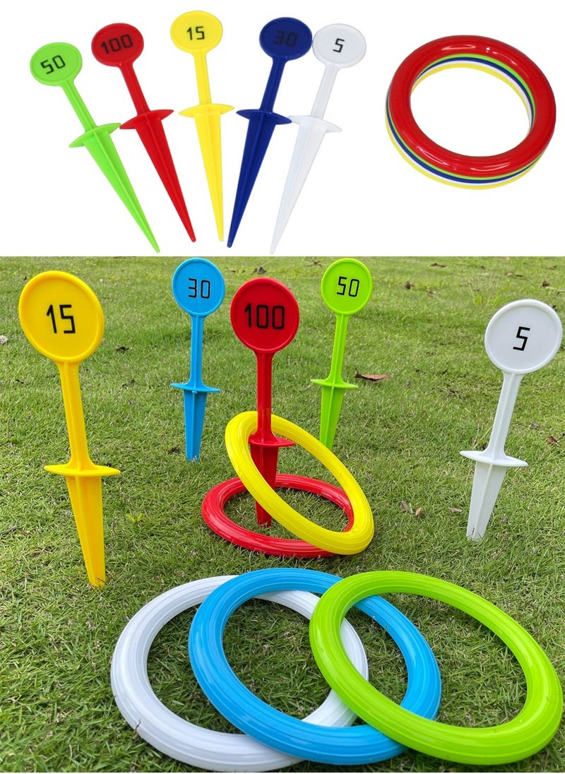 QUTOOB Hoop Loop Ring Toss Game Set - Indoor Outdoor Play for Kids, Educational Play, Develops Hand Eye Coordination Skills, Beach Games, Fun Party Game for Family, Friends, School Yard Games, Group Games  - Image 1