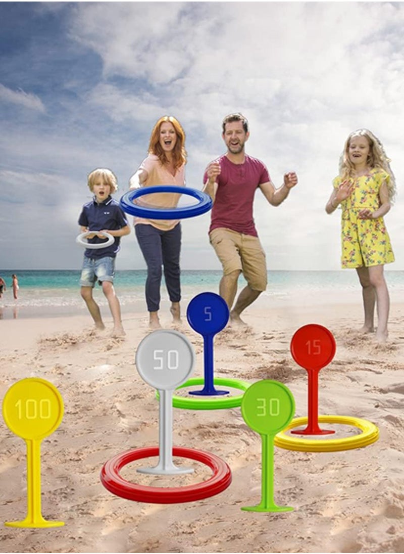 QUTOOB Hoop Loop Ring Toss Game Set - Indoor Outdoor Play for Kids, Educational Play, Develops Hand Eye Coordination Skills, Beach Games, Fun Party Game for Family, Friends, School Yard Games, Group Games  - Image 5