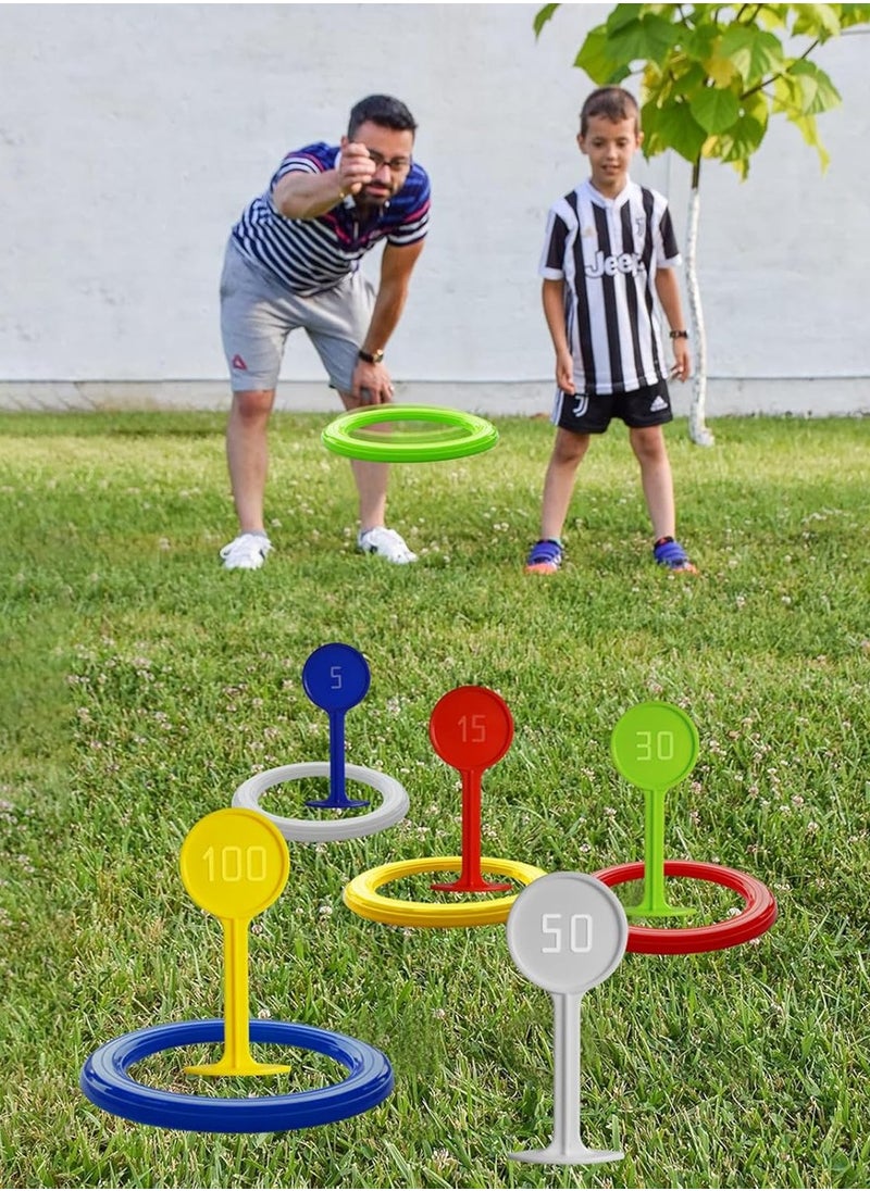 QUTOOB Hoop Loop Ring Toss Game Set - Indoor Outdoor Play for Kids, Educational Play, Develops Hand Eye Coordination Skills, Beach Games, Fun Party Game for Family, Friends, School Yard Games, Group Games  - Image 4
