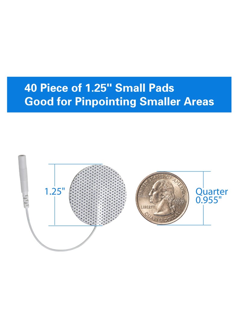 KASTWAVE - 20PCS Round Electrodes Pads 1.25" Reusable Carbon Electrotherapy Pads for EMS Muscle Stimulator with 2.0 mm Pigtail Connectors Reusable Skin Patch for Muscle - Image 1