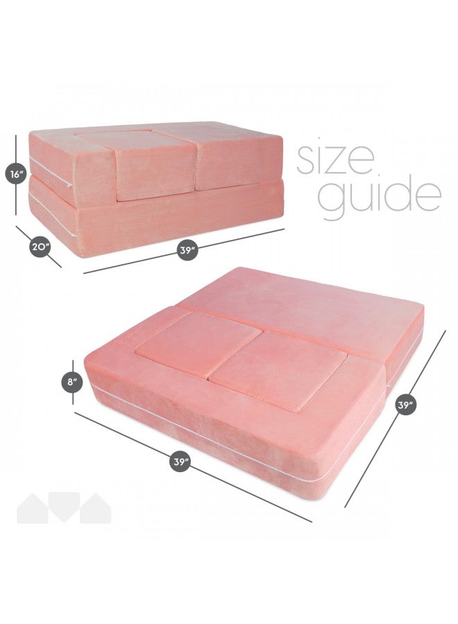 milliard Milliard Kids Couch - Modular Kids Sofa for Toddler and Baby Playroom/Bedroom Furniture (Pink) with Bonus Pillow  - Image 3