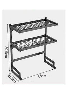 fashionhome Stainless Steel Sink Rack Black 65 x 31.5 x 80.5 cm  - Image 3
