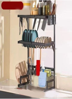 fashionhome Stainless Steel Sink Rack Black 65 x 31.5 x 80.5 cm  - Image 1