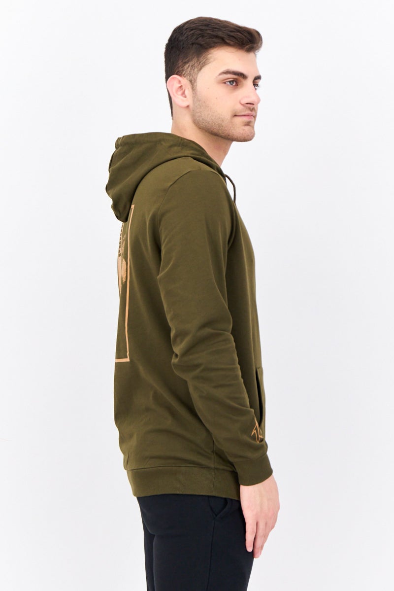 PUMA Men Slim Fit Hooded Outdoors Sweatshirt, Deep Olive - Image 2