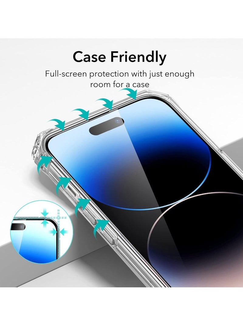 Raxoom 2-Pack Tempered Glass Screen Protector for iPhone 14 Pro Max 6.7" - 9D Full Coverage, Edge-to-Edge, Case Friendly, Clear/Black - Image 4