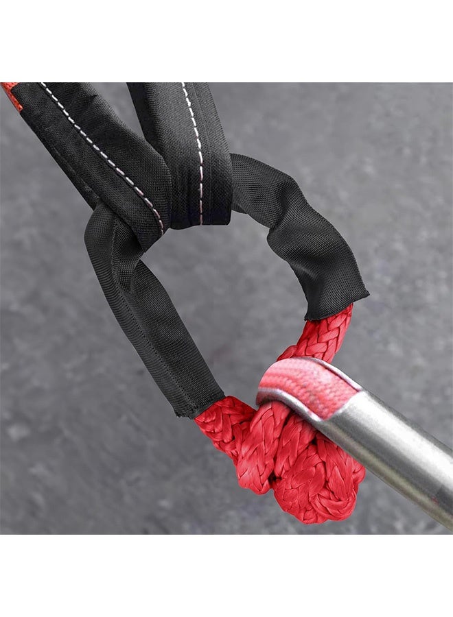 Generic Red Soft Shackles For Recovery, Set of Two 1/2 Inch X 22 Inch (38,000lbs Breaking Strength) Soft Shackle Rope Synthetic with Protective Sleeve for Boating SUV ATV Truck Recovery(Red, 2 Pack)  - Image 3