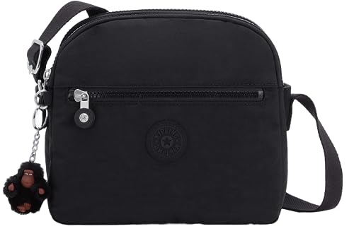 KIPLING KIPLING Kipling Women's Keefe Nylon Triple Entry Crossbody Bag, Black Tonal Ii, 8.25''L x 7.75''H x 5''D - Image 1