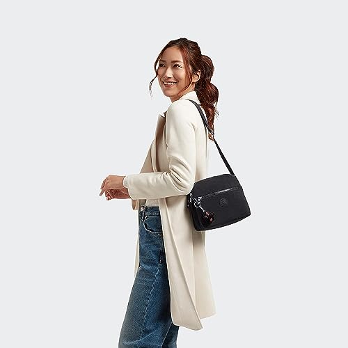 KIPLING KIPLING Kipling Women's Keefe Nylon Triple Entry Crossbody Bag, Black Tonal Ii, 8.25''L x 7.75''H x 5''D - Image 5
