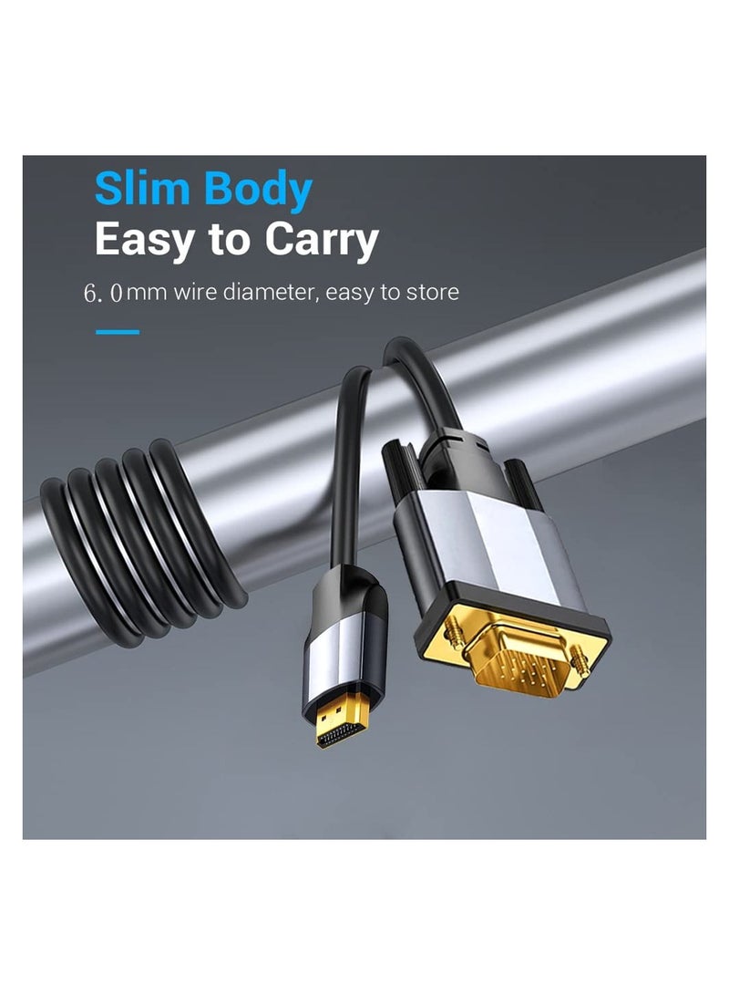 HDMI to VGA Adapter Cable, 3M/9.8ft Gold-Plated 1080P Converter for Computer, Desktop, Laptop, PC, Monitor, Projector, and HDTV - High-Quality Analog Video Connection. - Image 3