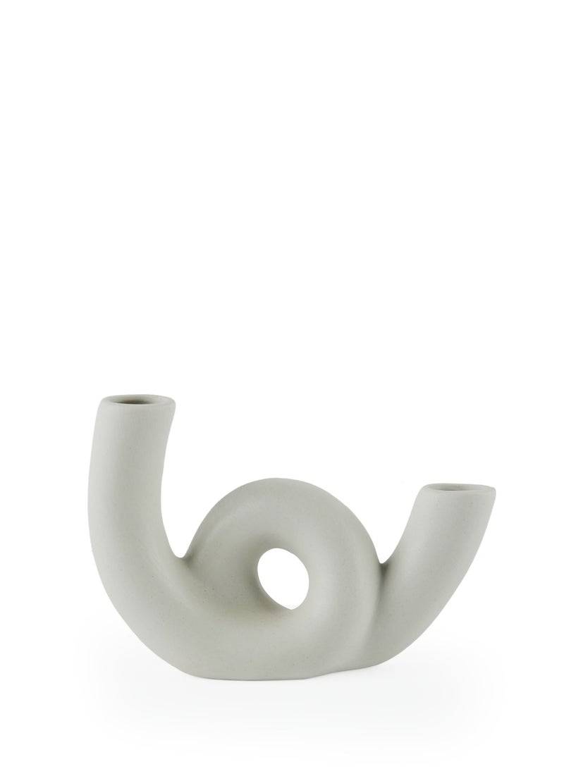 Prickly Pear 'Corra' Ceramic Vase, White, Dried Flowers, Single Stem - Image 1