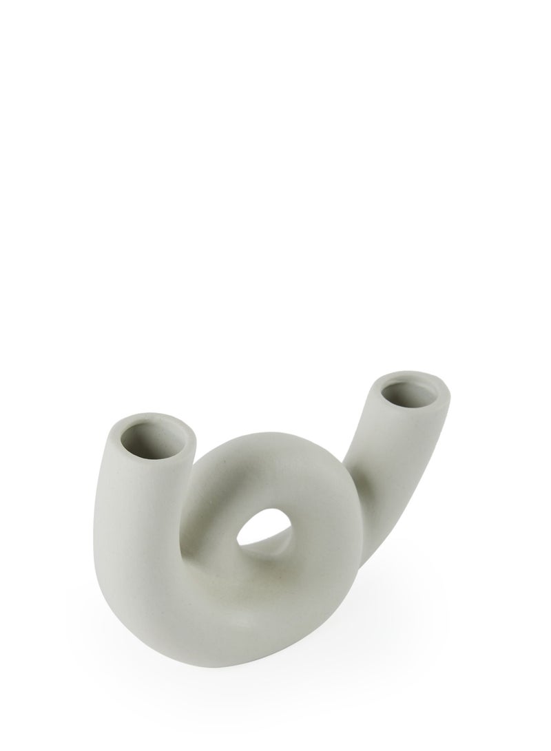 Prickly Pear 'Corra' Ceramic Vase, White, Dried Flowers, Single Stem - Image 4