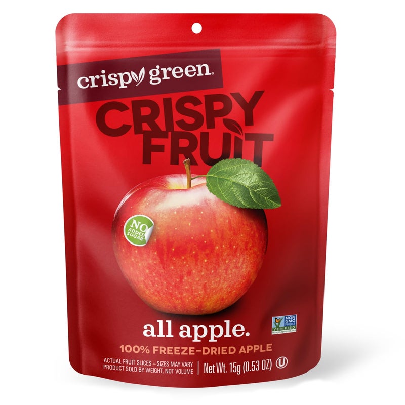 Crispy Green Natural Freeze-Dried Fruit, Apple Single-Serve, No Sugar Added, 0.53 Ounce (Pack of 12) - Image 1