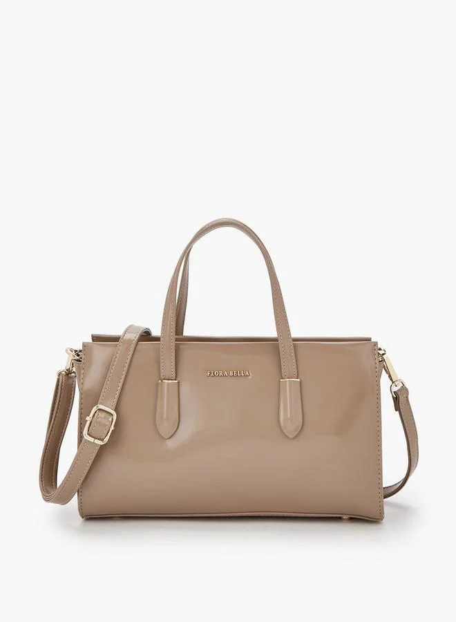 Solid Tote Bag with Detachable Strap