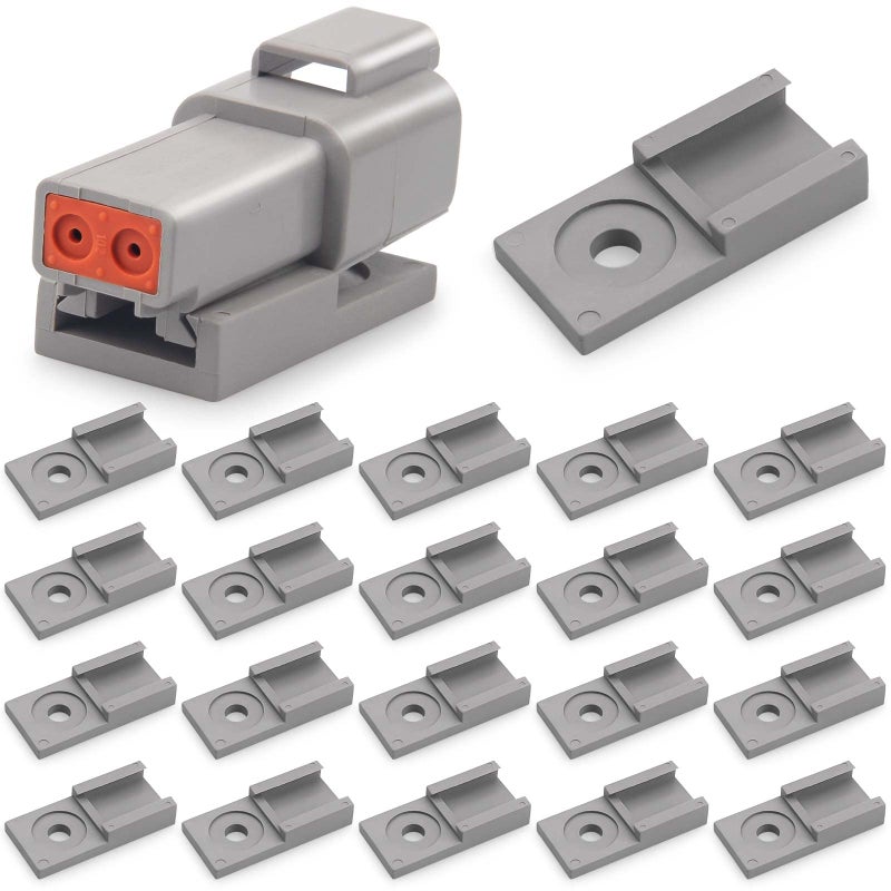 JRready ST6354 Deutsch Circular Connectors Accessories Kit20 pcs Mounting Clips for Deutsch DTM DTP DT DTHD Series Size 234612 Pin Connector with Work in Car Connector Accessory