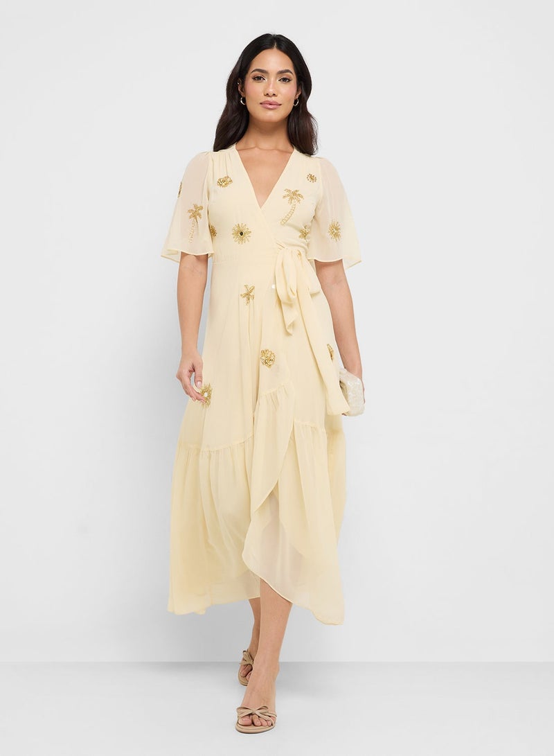Hope & Ivy Embroidered Chiffon Dress - Image 1